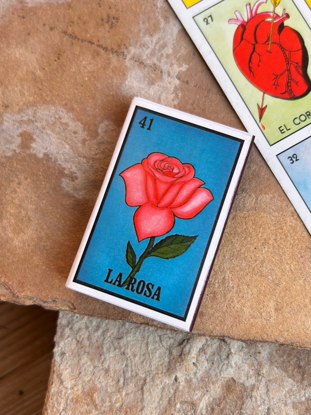 La Rosa Matchbox with Pink Rose Artwork New with Tags